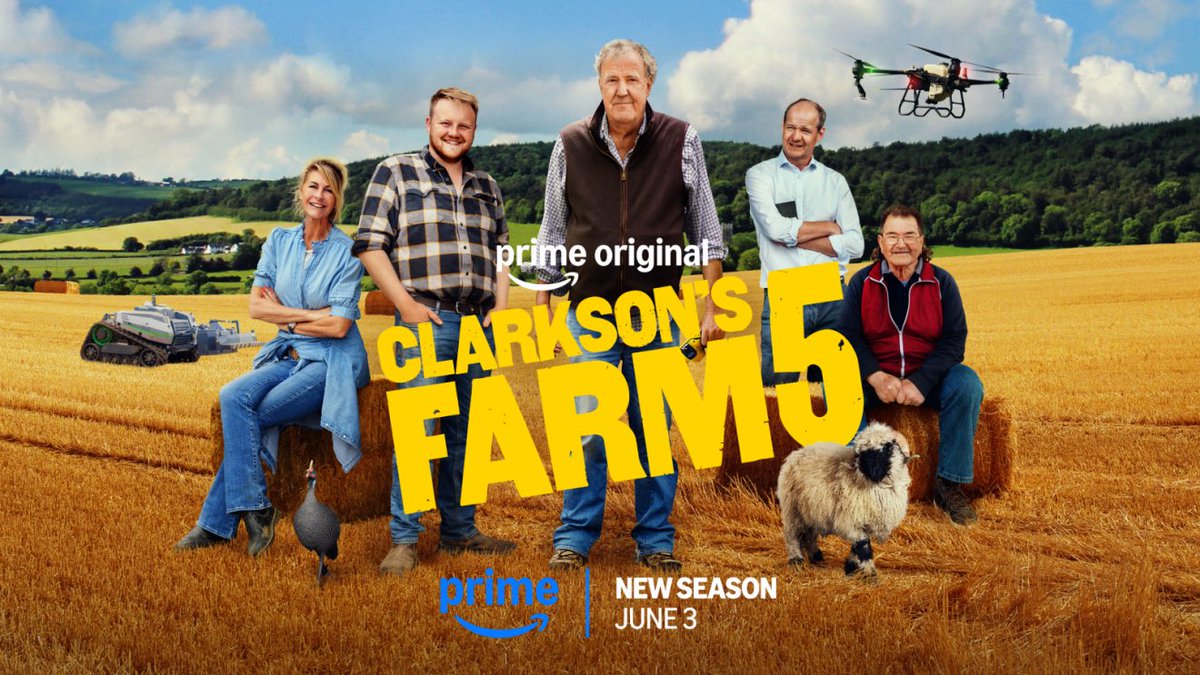 NoFarmsNoFoods's tweet photo. The best programme on TV has returned. Clarkson’s Farm 5 is out now. https://t.co/Xa0xijCW9M