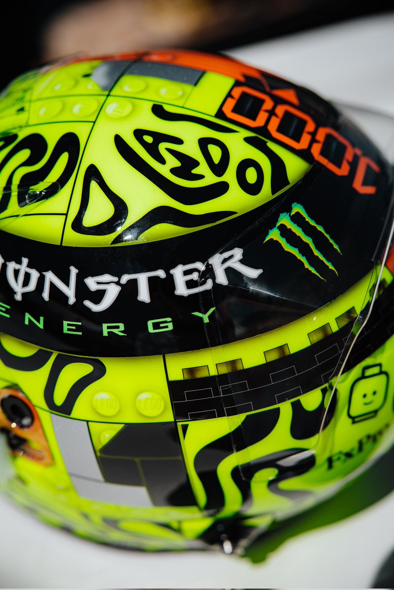LN4's tweet photo. Brick by brick he nailed the details ;) here a closer look at lando's monaco gp helmet https://t.co/3YprykM4l5
