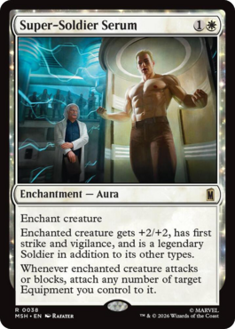 MTGGoldfish's tweet photo. Apparently the Super-Soldier Serum itself makes you a soldier? Didn't know it worked like that. More previews at https://t.co/nEAD56xTUs

Source: https://t.co/Og6zQbW5GV
🎨: @TylerWalpole https://t.co/cnESIHEPes