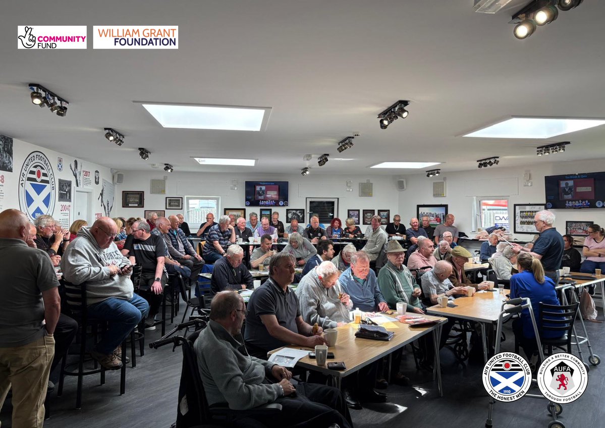 AyrUtdAcademy's tweet photo. We had an absolutely fantastic afternoon at our Football Memories event yesterday with 70 people in attendance! 🗣️

It was a fantastic kick off to what is going to be a football filled month of Scotland and World Cup football 🏴󠁧󠁢󠁳󠁣󠁴󠁿

#WeAreUnited https://t.co/DuozorEWsn