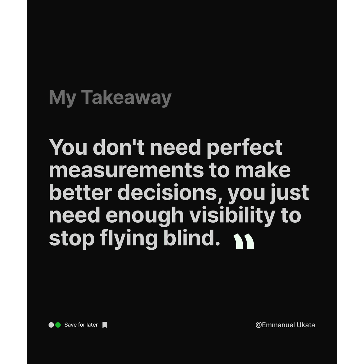 katadevdesign's tweet photo. Today's Gilb's Law taught me: don't ignore them either.

The goal isn't perfect measurement, but visibility. https://t.co/psww4Bknsj