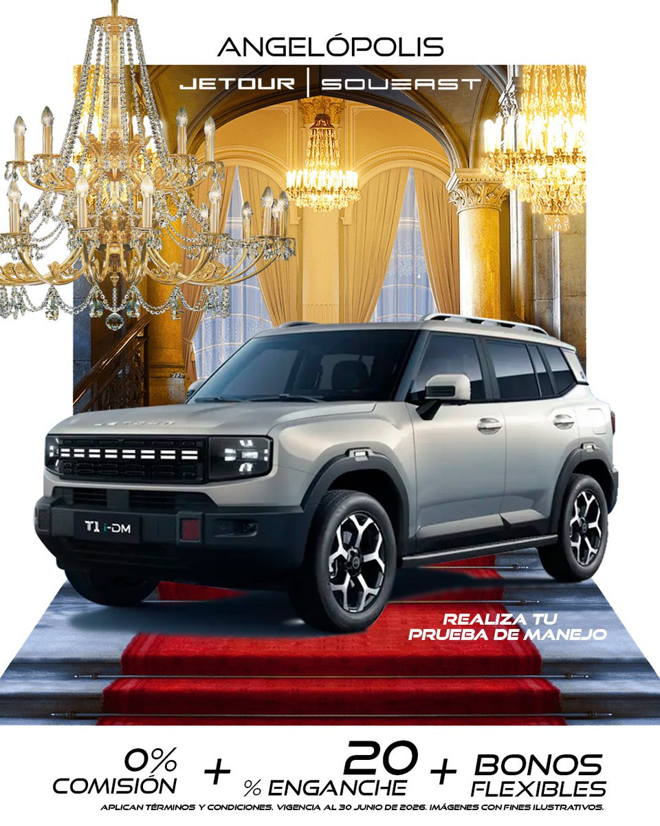 JetourPuebla's tweet photo. ✨🚙 Atrévete a manejar algo diferente.

T1 i-DM 🔥

💰 20% de enganche
⚡ 0% comisión por apertura
🎁 Bonos flexibles
📍Agenda tu prueba de manejo.

#JetourT1 #JetourAngelopolis #SUVDelFuturo https://t.co/BWcHJ61wyH