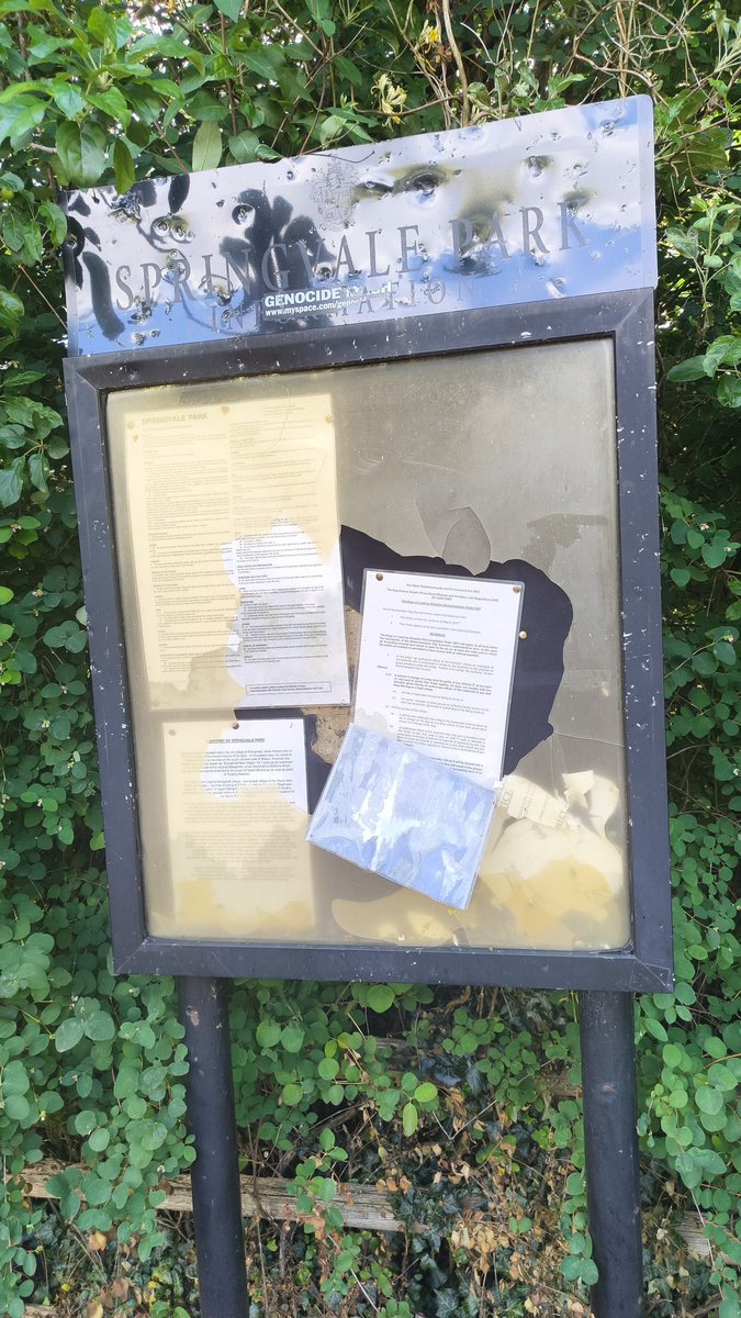 Mrstrong76's tweet photo. @WolvesCouncil this vandalised noticeboard at spring vale park needs attention please https://t.co/385QxSsfBM