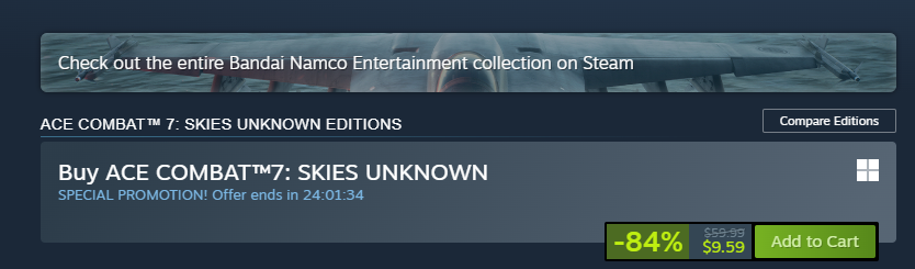 terminallyOL's tweet photo. ace combat seven is currently on a deep discount through steam if you saw the state of play and you're interested in playing it https://t.co/kDvJk0uzts