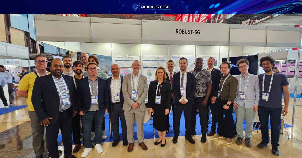 Robust6G's tweet photo. 📍 ROBUST-6G | EuCNC &amp; 6G Summit 2026 | Day 2

An exciting second day at EuCNC! Great discussions with SNS JU Executive Director Erzsébet Fitori and Deputy Head of Programmes Pavlos Fournogerakis on secure, trustworthy and automated 6G networks.

#ROBUST6G #EuCNC2026 https://t.co/YXqJZngTsu