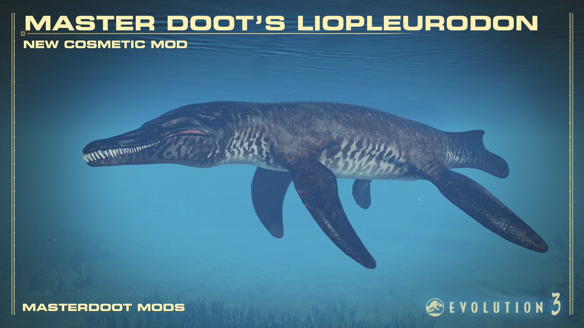 TheMasterDoot's tweet photo. Good day! This mod adds a more paleo-stylized body variant for Liopleurodon, male and female! 
https://t.co/aaKEdmz4O0 https://t.co/ACMpuR1cFF