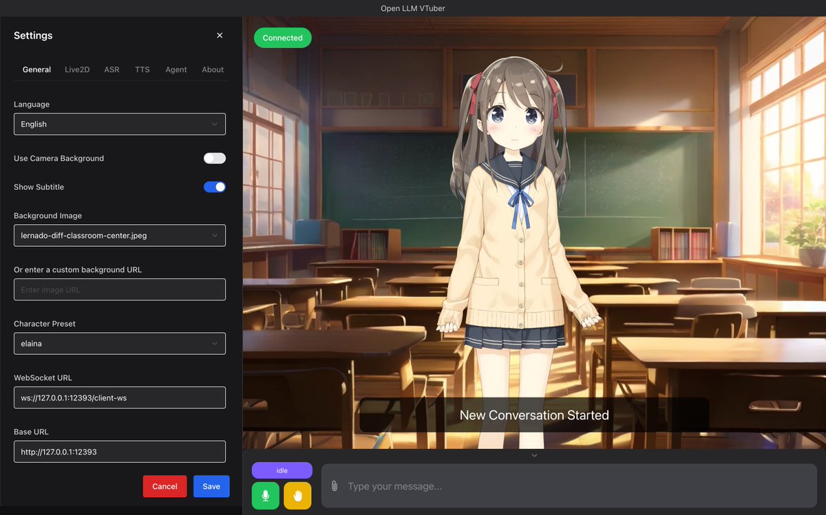 rosie_codes's tweet photo. Turn any LLM into a talking, animated character that actually listens.

Voice input. Voice interruption. Live2D avatar reacting in real time.

All local. All open source.

#LocalAI #VoiceAI #LLM

🔗 Link in the comments https://t.co/pvzHZXlz7t