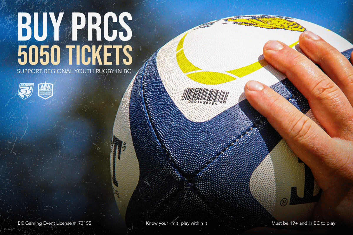 bcrugbyunion's tweet photo. The PRCs 5050 is back! 🎟️

Help support youth regional rugby in BC - buy your 2026 BC Rugby PRCs 5050 Tickets now!

Must be 19+ and located within BC - know your limit, play within it!

Buy tickets ➡️ https://t.co/GIhz5wAlMB

#bcrugby #rugby #5050 https://t.co/YBCtlQfhUs