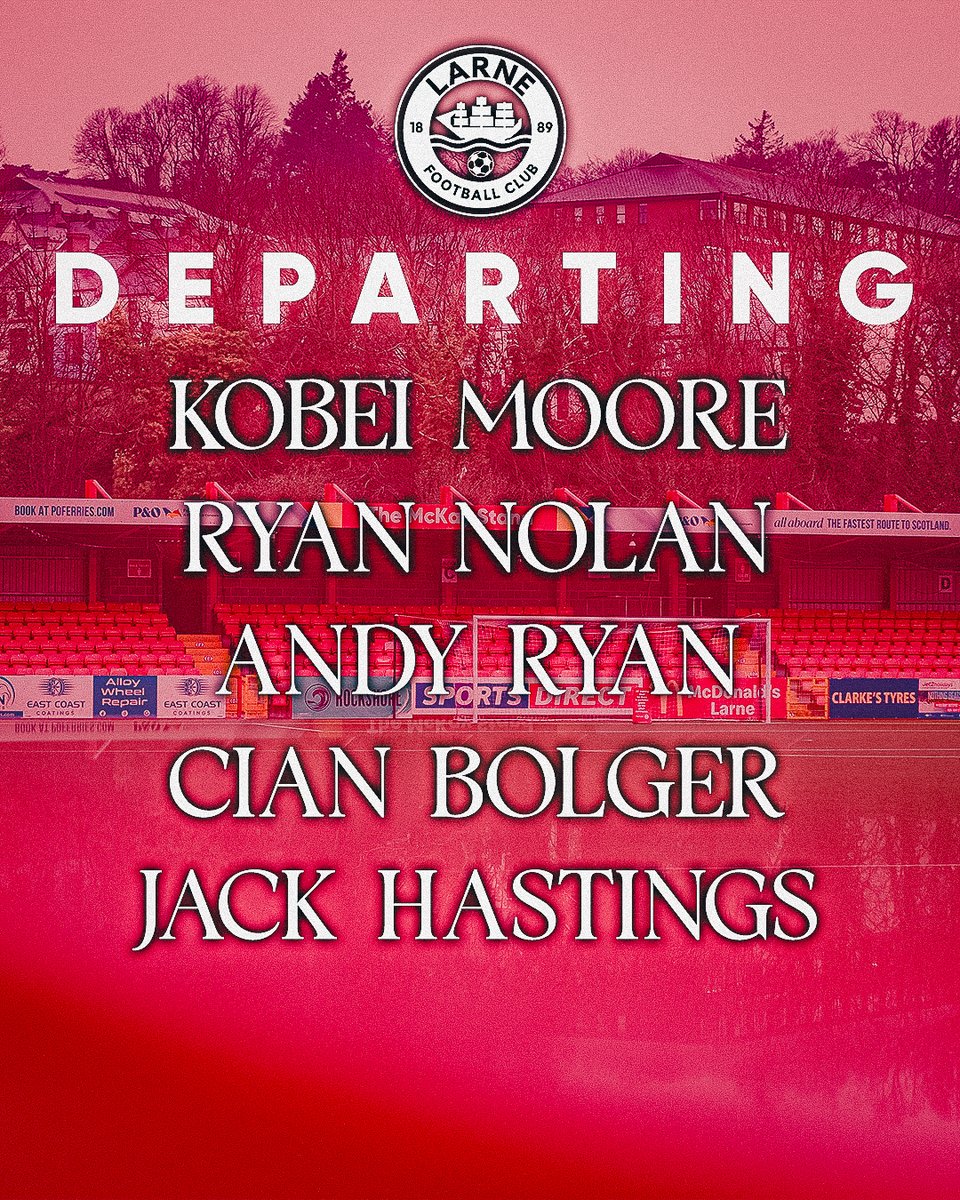 larnefc's tweet photo. We can confirm the following senior players will leave the club on the expiry of their contracts ℹ️

https://t.co/ubfRMuX6fa

#HarbourBorn #MakingWaves https://t.co/KxqMmXSaBR