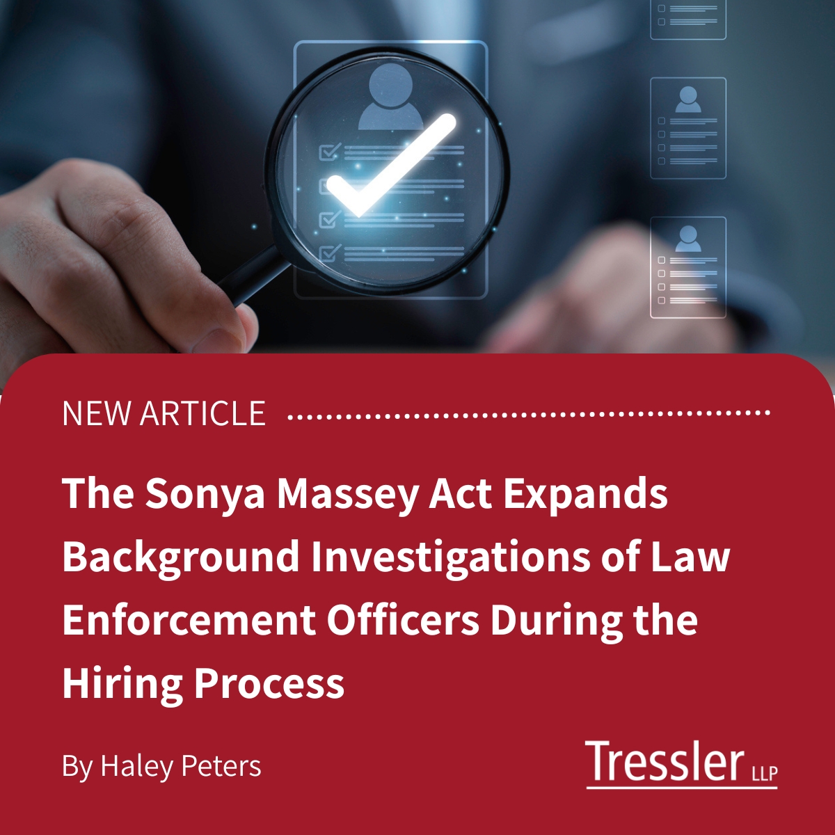 TresslerLLP's tweet photo. "The Sonya Massey Act (Public Act 104-0158) took effect on January 1, 2026, amending Section 6.5 of the Illinois Police Training Act, 50 ILCS 705/6.5, and amending the Illinois Personnel Records Review Act, 820 ILCS 40/1, et. seq." - Haley Peters
https://t.co/q3VkOs8vxq
#LawBlog https://t.co/Aqkukb48Ug