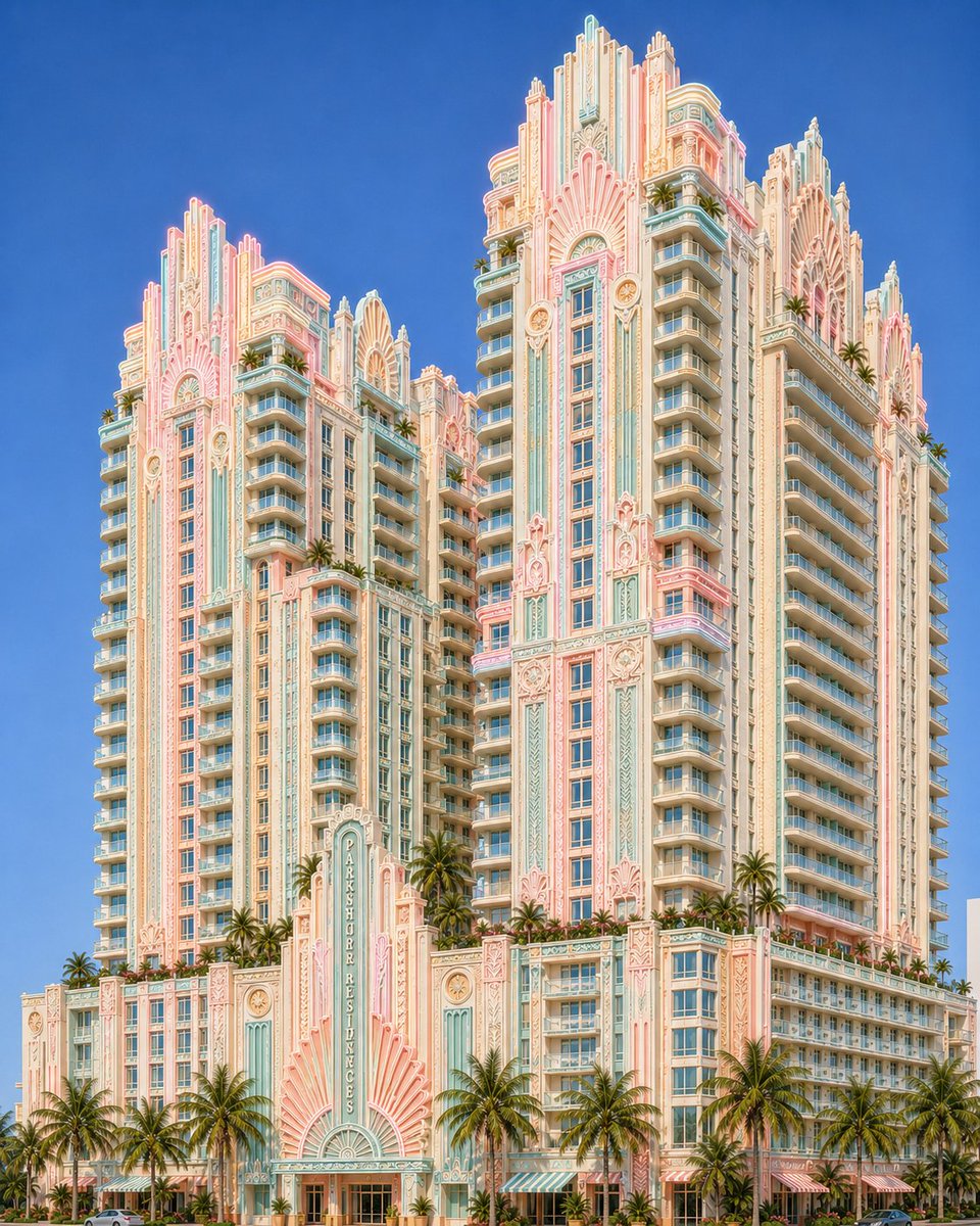 TallRomanStatue's tweet photo. Miami if communists never took over architecture schools https://t.co/cuJRzuadva