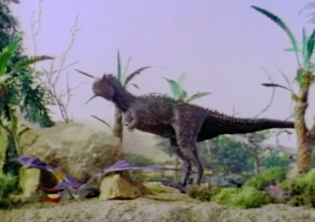 MundurEy98239's tweet photo. Btw  just a reminder one of the coolest and the most amazing  designed allosaurus in paleo media  comes from of all things   a porno am not kidding for those who dont know this allosaurus is from a film called dinosaur valley girls and the person who did the designs of the https://t.co/hixUi7x3F1