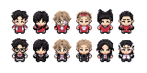 [xdinary heroes] the sprites i made for this project!!! :'D bean is so incredible.......
