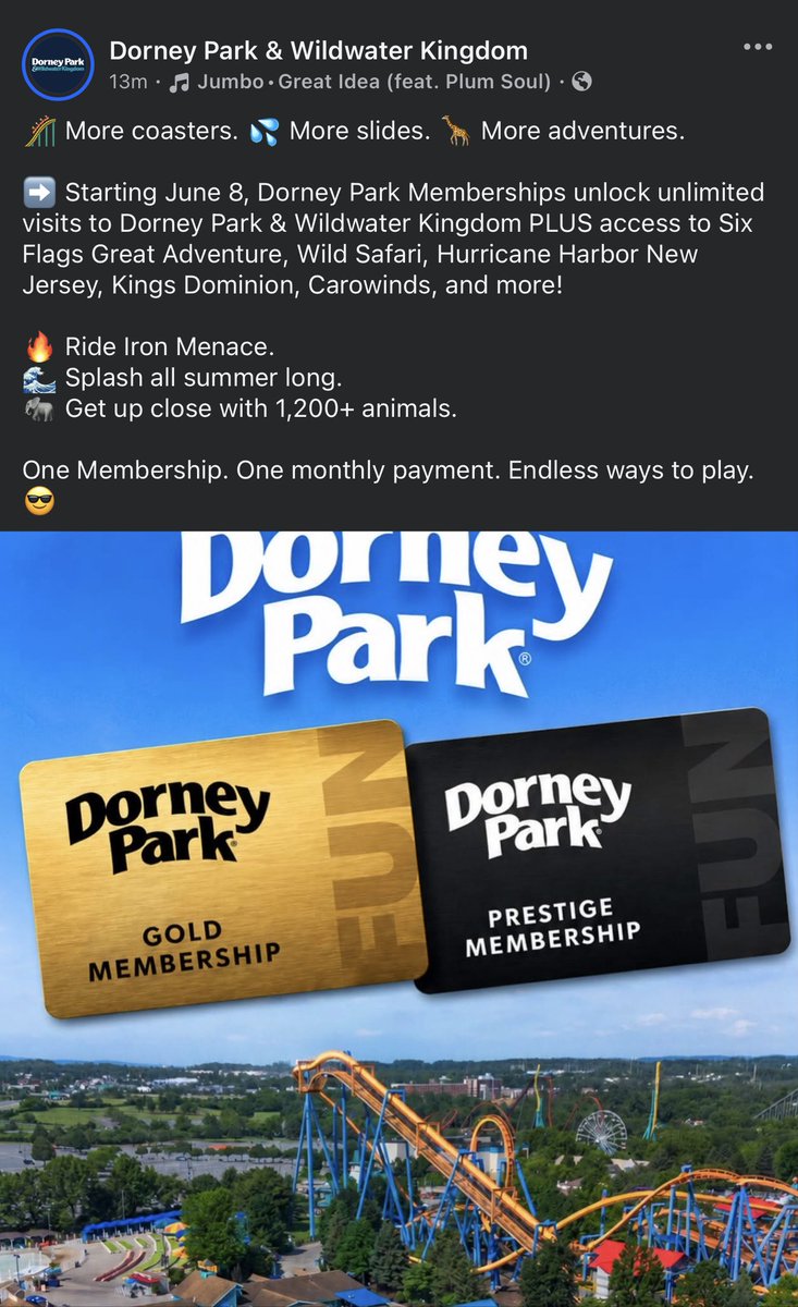 TheNickSutton's tweet photo. Memberships coming soon to legacy Cedar Fair parks. Something Six Flags Entertainment Corporation has been hinting at for months. https://t.co/xlHZOnn2hR