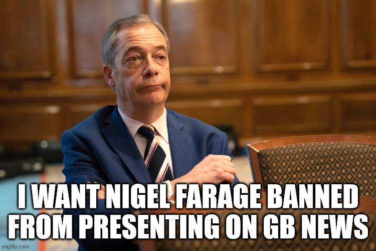 BladeoftheS's tweet photo. Ofcom claims there is no consensus to ban Nigel Farage from Presenting on GB News.

Lets show them one. https://t.co/2Hs5lteMZ8