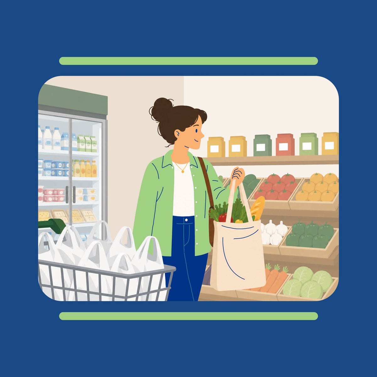 OCOCMed's tweet photo. The biggest source of plastic waste? The place where we shop every week.

Supermarkets are among the largest contributors to plastic bag consumption in Egypt. Every grocery run is also a small choice, one that adds up to billions of plastic bags every year across the country.

📈 Egypt consumes around 12 billion plastic bags annually.
Pack your tote before your next trip to the supermarket

#choosereuse #Egypt #sustainability #climateaction 
 #BehavioralShift  #ClimateActionMed #Sustainability #WEFEnexus #SUPs #NoPlastics #MediterraneanSea #ChooseReuse