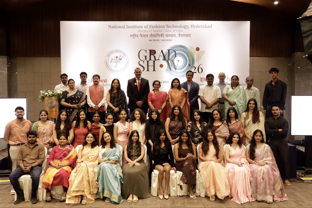 NIFTHYDERABAD1's tweet photo. 🎓 NIFT Hyderabad proudly hosted Graduation Show 2026, celebrating the creativity, innovation, and achievements of the graduating Class of 2026.

We were honoured by the presence of Mr. Priyanga Dassanayake, Chief Executive Officer, Brandix Corporate Campus, Sri Lanka. ✨ https://t.co/lOUKGzikkb