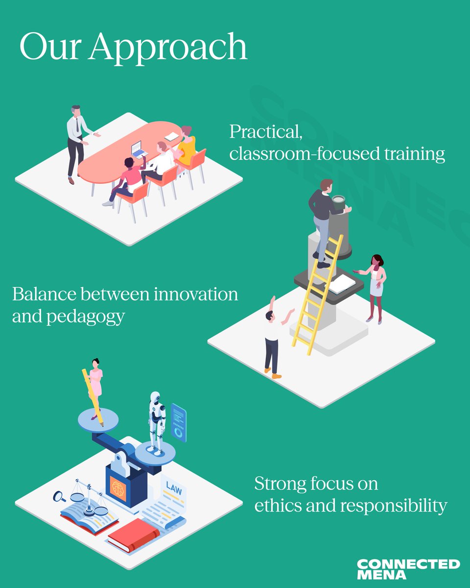 CONNECTED_MENA's tweet photo. As AI becomes part of the educational landscape, teacher preparation matters more than ever.

The conversation is often focused on tools, but the deeper need is helping educators think carefully about how AI affects teaching, learning, assessment, and professional judgment. Teachers are navigating rapid change in real time, and they need training that acknowledges the complexity of their work while offering clear and meaningful support.

At CONNECTED MENA, our work on AI teacher training is grounded in that belief. It is not about encouraging faster adoption for its own sake, but about creating space for educators to understand the opportunities, question the risks, and engage with AI in ways that are thoughtful, responsible, and relevant to their classrooms.

For inquiries: info@connectedmena.com

#CONNECTED_MENA #AIinEducation #TeacherTraining #Teachers