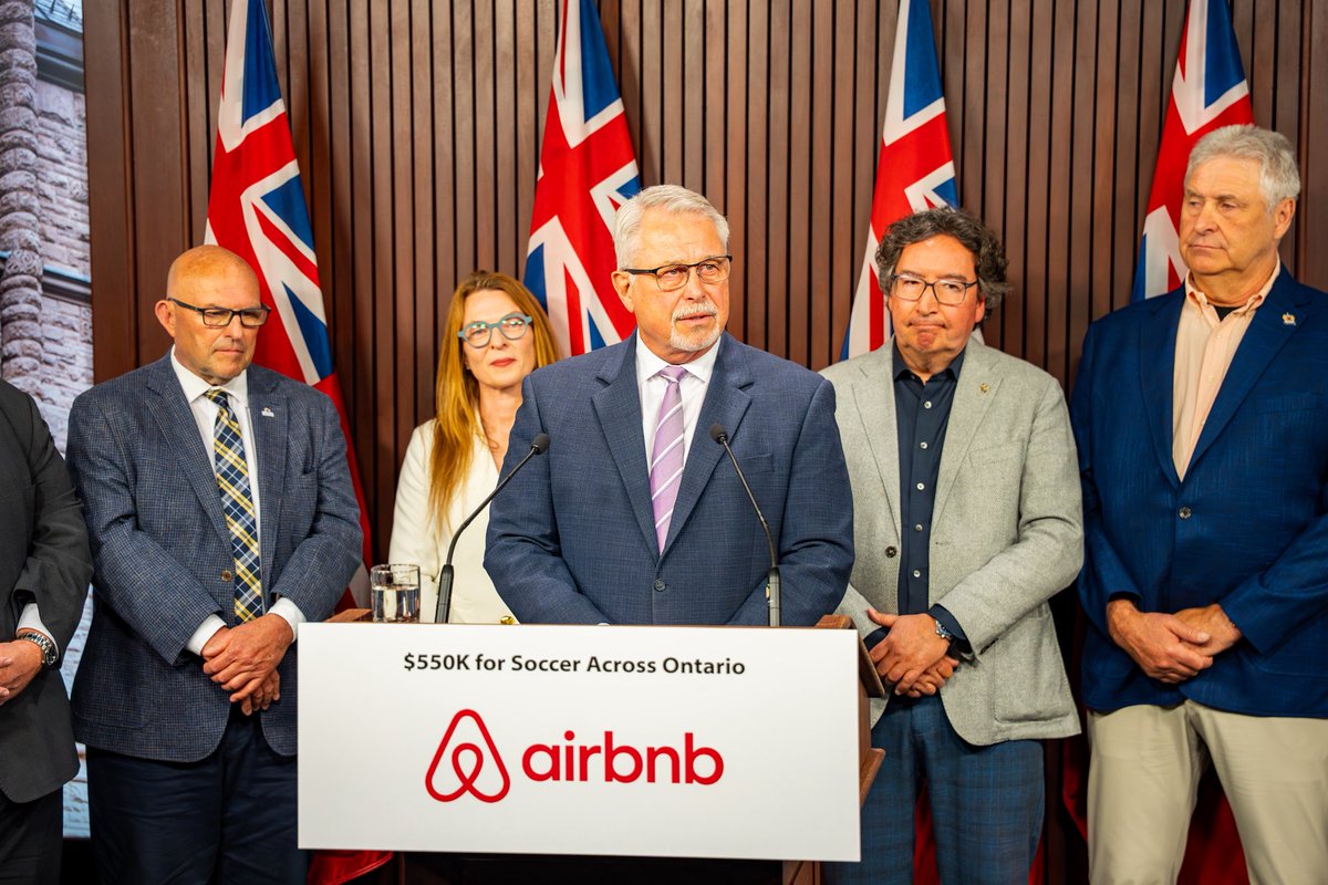 NeilLumsdenMPP's tweet photo. ⚽️ Major events can inspire the next generation of athletes to get out and play - but they need places to go and participate. 

Thanks to an investment of over $550,000 from @Airbnb Canada for soccer infrastructure upgrades, more kids in Niagara-on-the-Lake, Prince Edward County, Gravenhurst and Bracebridge will have the opportunity to get in the game.

🔗 | https://t.co/Bkno83zuZp