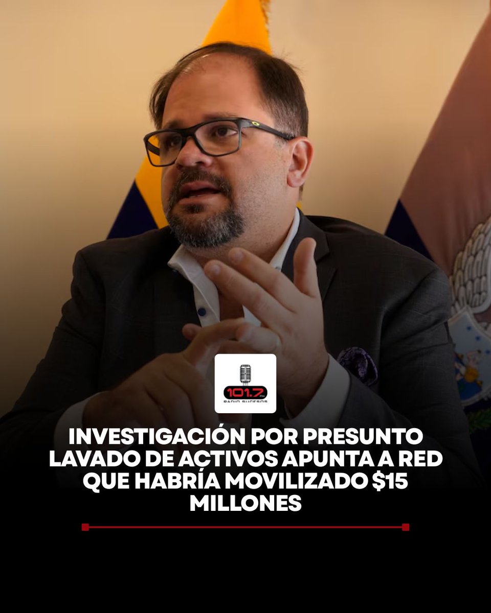 radiosucesosec's tweet photo. 🔴#NoticiasSucesos |El ministro del Interior, John Reimberg, informó que la intervención que derivó en la detención del alcalde de Esmeraldas, Vicko Villacís, forma parte de una investigación por presunto lavado de activos.

Según las autoridades, el caso se originó a partir de labores de inteligencia financiera que permitieron seguir la ruta del dinero, identificar movimientos inusuales y detectar operaciones presuntamente incompatibles con la capacidad económica de los involucrados.

La investigación sostiene que una estructura habría operado bajo una aparente fachada de legalidad, obteniendo aproximadamente 15 millones de dólares. Posteriormente, esos recursos habrían sido ocultados y dispersados mediante empresas vinculadas, transferencias a terceros y operaciones financieras complejas.

 El caso se encuentra en fase judicial y las personas involucradas mantienen su derecho a la defensa mientras avanzan las investigaciones.

 📻 Escúchanos en 101.7 FM
🌐 Más noticias en https://t.co/cASH0jOTAM