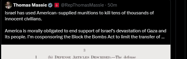 kate_p45's tweet photo. Has anyone ever caught Thomas Massie posting even 
one tweet about the Iranian regime hanging protesters, 
stoning women, or executing Christians? Or any other Islamic group that slaughters their own citizens and minorities by the thousands around the globe? 
Or is his moral outrage exclusively reserved for when Israel dares to defend itself with American munitions? Asking for the selective-outage fans.🤡
Massie is loving his Islamic money to the tune of $343,203.25 🤡