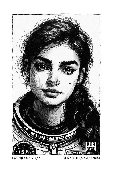 Timeship's tweet photo. Art of the Day! "Captain Ayla Shiraz". Buy at: https://t.co/FujfbpTYen https://t.co/4ilFgDBqqp