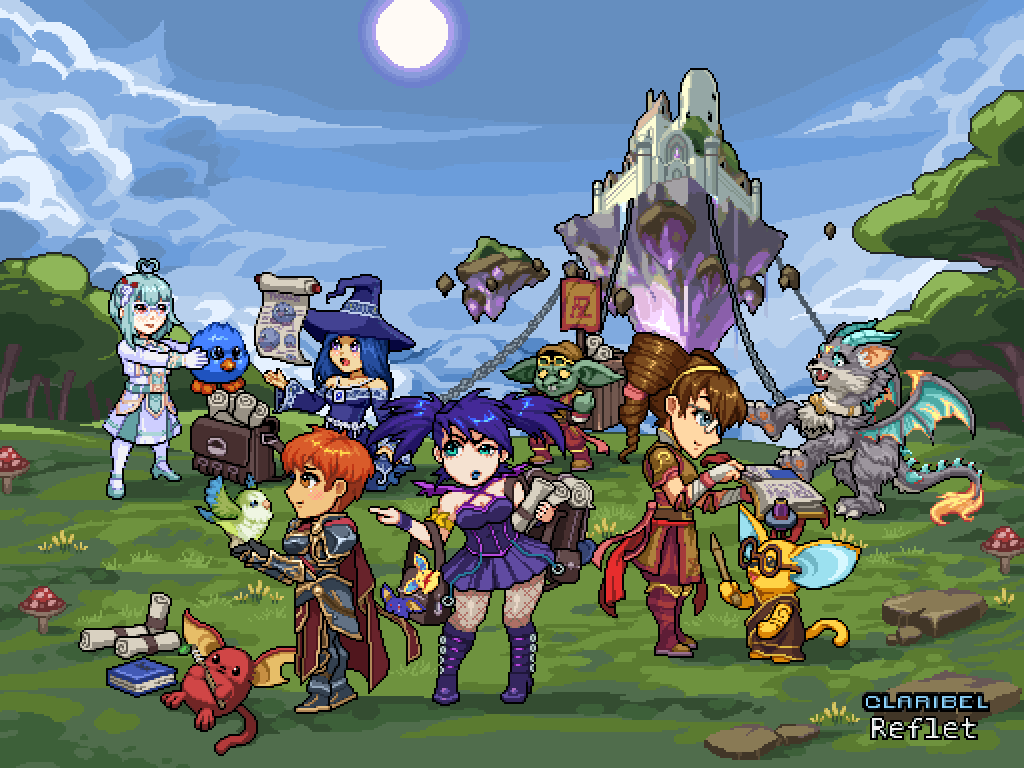 reflet_aq3d's tweet photo. My AQW character finds a curious suit of armour, and wears it for field study!

An AQW Infinity fanart celebrating the Alpha launch! 

#aqw #aqworlds #aeartstation #fanart #infinity #pixelart https://t.co/16KqZobsMd