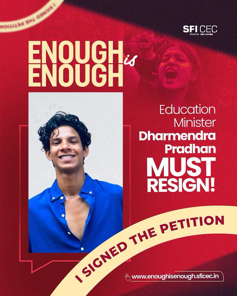 prabiin_'s tweet photo. NEET leak?? 
Justice NOW. Dharmendra Pradhan gotta resign, no cap.
Sign the petition
To Upload your pic + make it your pfp
Drop the "Enough is Enough" post on 
Your voice = power. Link up &amp; sign
https://t.co/58AoO8vzfk
Enough is Enough 
#sfi https://t.co/khRwhUyoB7