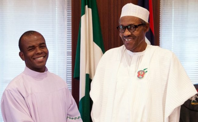 OgbeniDipo's tweet photo. Father Mbaka openly campaigned for Buhari while Pastor Adeboye has never campaigned for any politician. Father Mbaka did such a fantastic job to the extent that he got invited to Aso Rock. We know what you are. Oponu. https://t.co/ldmv1YijND