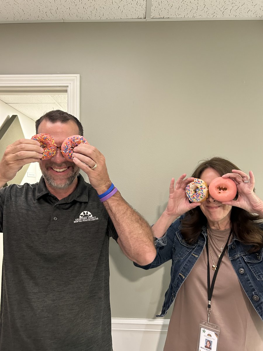 cmhccc's tweet photo. A little laughter, a little sugar, and a whole lot of staff willing to be photographed with donuts.

Happy National Donut Day. https://t.co/J9UJQMCPGa