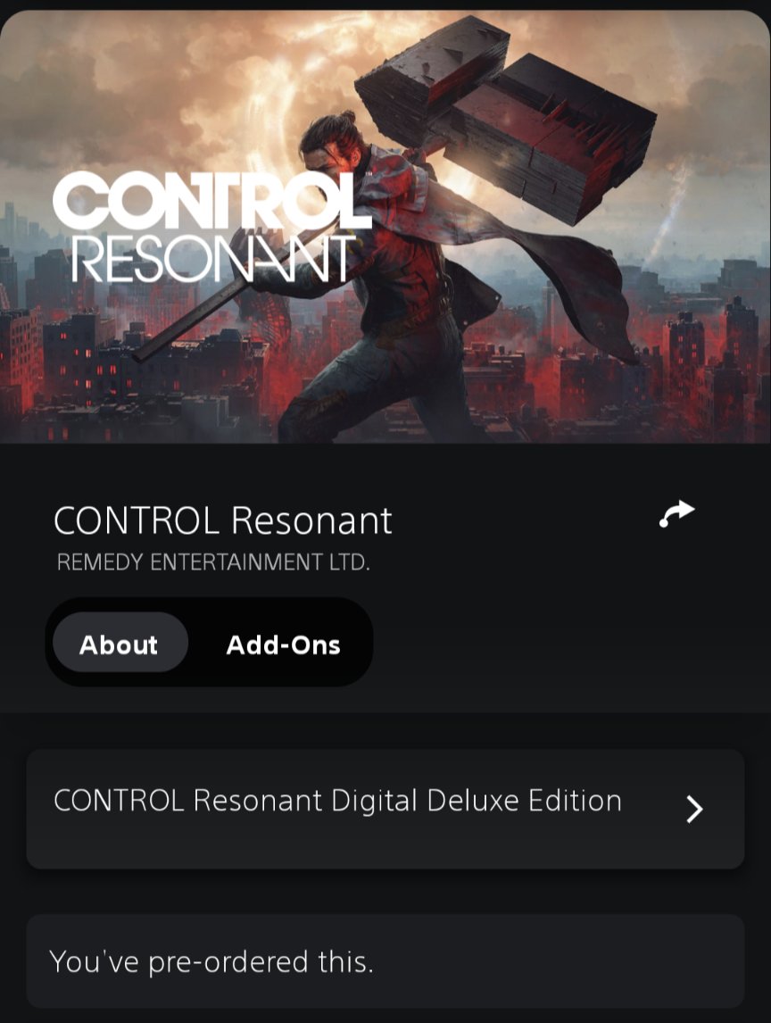 theintersect629's tweet photo. Only @remedygames could make me pre-order this game TWICE 🫣 went for the digital deluxe and steel book versions. Figured I missed out on the OG physical copy of "Control" so we going all in this time! https://t.co/fYmJNG2aox