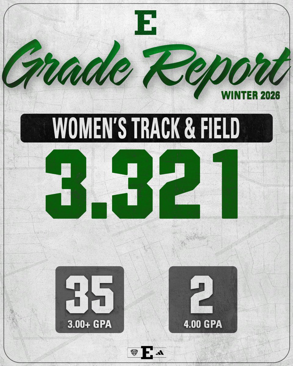 EMUXC_TF's tweet photo. Rockstars in the classroom! 

EMU Student-Athletes Set Department GPA Record During Winter 2026 Semester

Eastern posts its seventh consecutive cumulative GPA above a 3.0 GPA

🔗https://t.co/RAUECehdPs https://t.co/C0CMAiKNbo