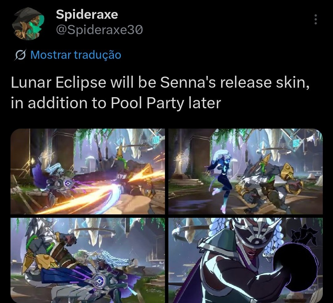 AcervoSenna's tweet photo. A skin de lançamento das Senna no 2XKO é a Eclipse Lunar! A Curtindo O Verão será lançada em um evento mais tarde. https://t.co/TcO8AZ5IVp