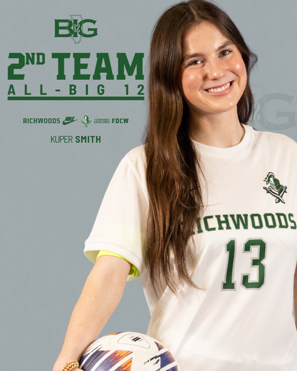Richwoods_HS's tweet photo. BIG 12 ALL-CONFERENCE GIRLS SOCCER
Ella Merritt-Ahanda, First Team (unanimous)
Kuper Smith, Second Team
@DelaneyGK2027, Second Team
@acosia_morris, Second Team
cc: @RHSknightssocr
#FDCW | #weRrichwoods | #TheStandardOfExcellence https://t.co/rE4TYLag1k