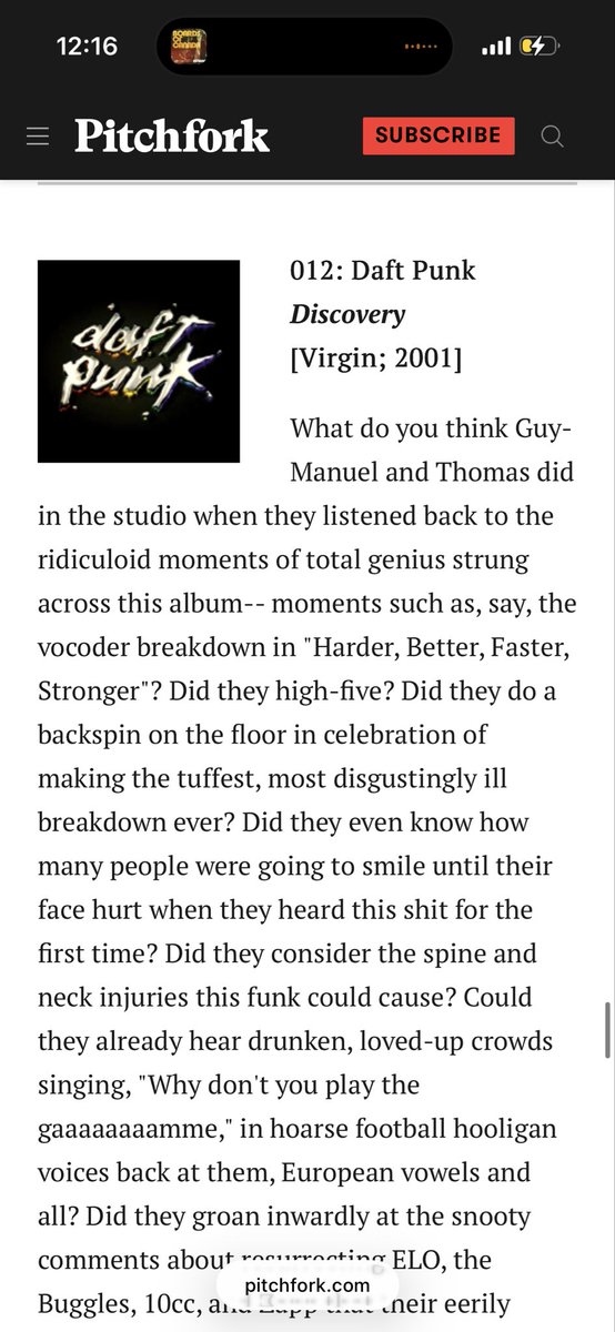 CWC_Rosechuu's tweet photo. @Logo_Daedalus the most egregious pitchfork retcon was giving discovery 6.4 then calling it the 12th best album of the decade so far a mere 4 years later https://t.co/8XbctNSSvw