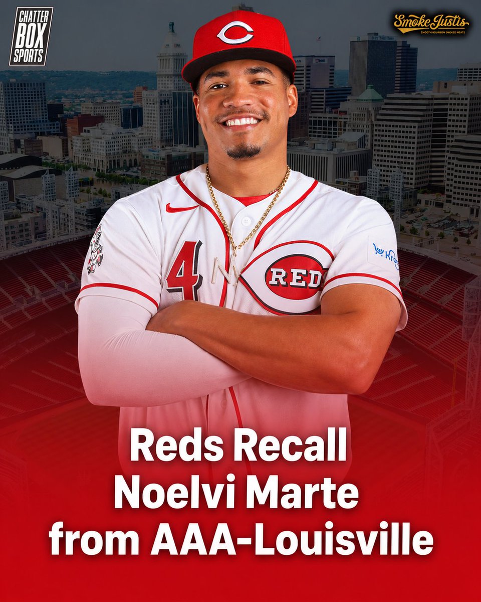 CBoxSports's tweet photo. The Cincinnati Reds have called up Noelvi Marte and optioned TJ Friedl to AAA-Louisville.

Marte hit .369 with 8 HR and .984 OPS in 40 games at AAA.

This is first time Friedl has been optioned since 2022. https://t.co/Byq7TlNzIr