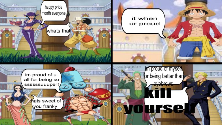 radiobuster's tweet photo. happy pride month from the strawhats! https://t.co/pq6U9r2m3k