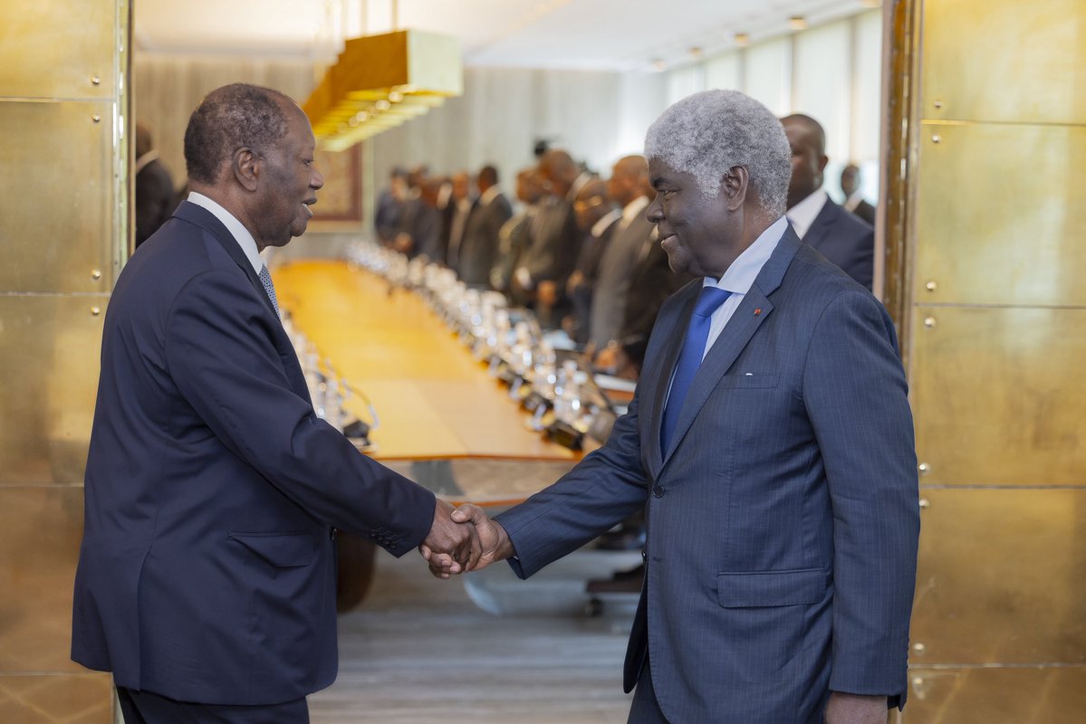 Presidenceci's tweet photo. #ConseilDesMinistresCI 

Le Président de la République, @AOuattara_PRCI, a présidé, ce mercredi 3 juin 2026, un Conseil des Ministres, au Palais de la Présidence de la République. https://t.co/N8j4v2Qpr7