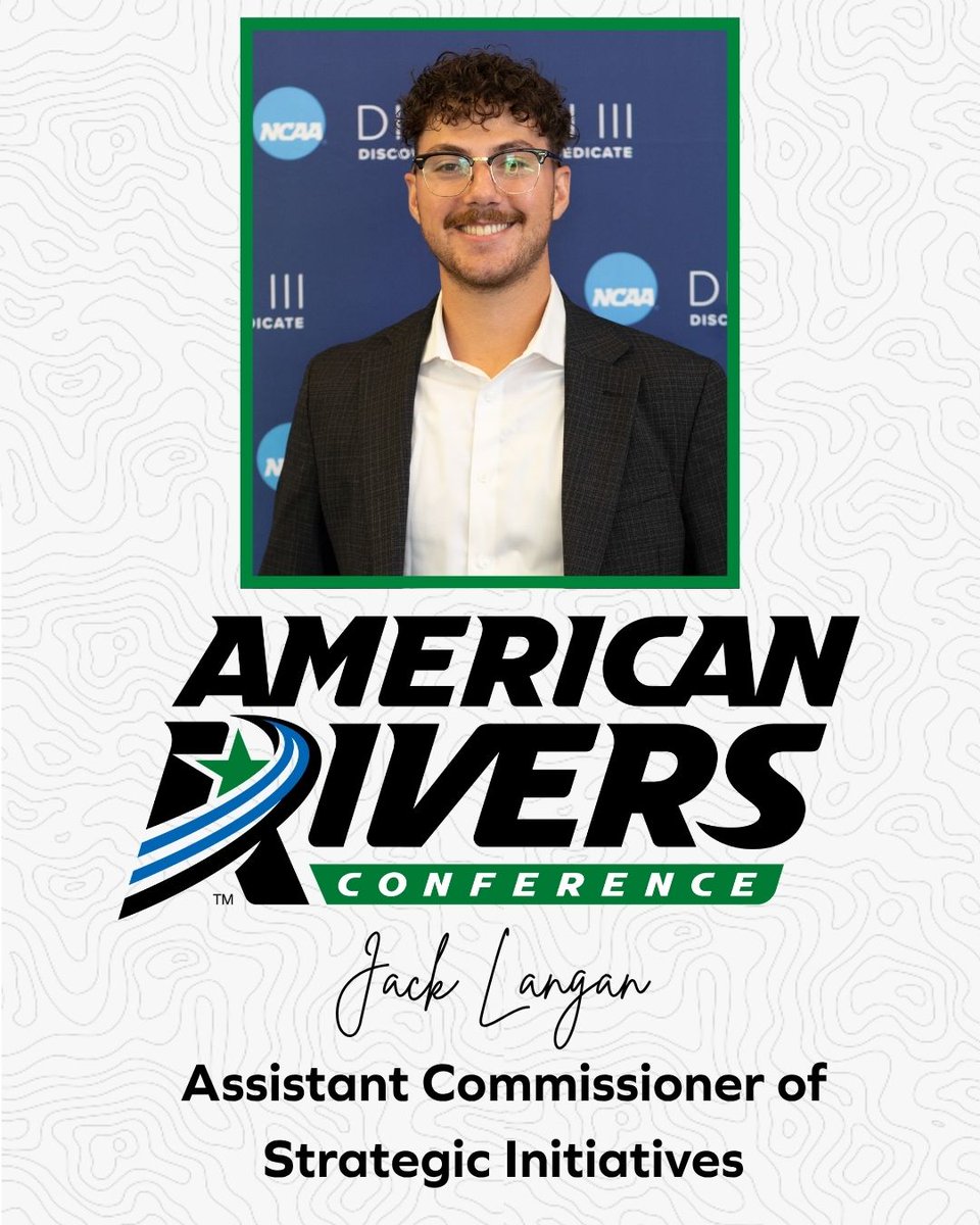 AmerRiversConf's tweet photo. 🚨: 𝐀-𝐑-𝐂 𝐒𝐭𝐚𝐟𝐟 𝐄𝐱𝐩𝐚𝐧𝐝𝐢𝐧𝐠.

@AmerRiversConf names Jack Langan Assistant Commissioner of Strategic Initiatives ‼️

#rollrivers https://t.co/kukw75dDs0