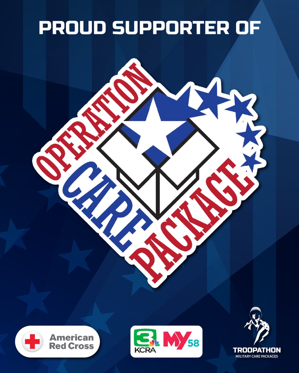 troopathon's tweet photo. Troopathon is proud to once again support "Operation Care Package", an incredible community effort dedicated to showing our deployed troops that they are remembered and appreciated.

We're honored to team up with organizations like @ARCGoldCountry  American Red Cross, Blue Star Moms, and @kcranews  My58 to collect much-needed items for our service members serving around the world.

Together, we'll sort, pack, and prepare hundreds of care packages before delivering them to the Roseville Auto Mall on Friday, June 5.

Every package represents a community coming together to support the brave men and women who serve our country far from home.

#supportourtroops #troopathon #operationcarepackage