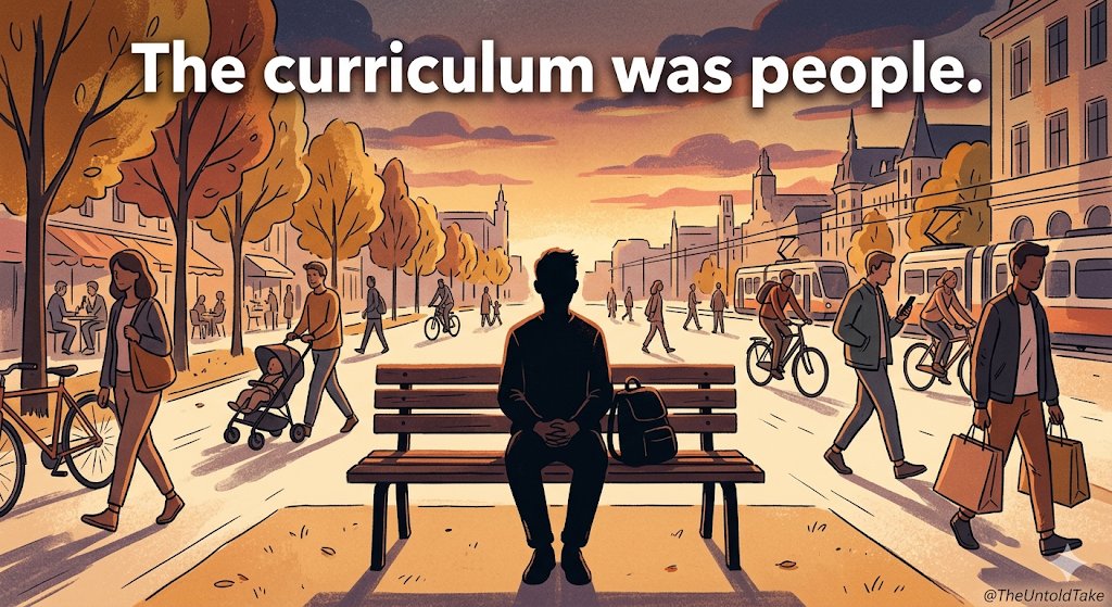 TheUntoldTake's tweet photo. Nobody is born preferring their own company. That is a learned preference. And the curriculum was other people. The solitude was not a choice. It was a conclusion. https://t.co/5C2CX00xiC