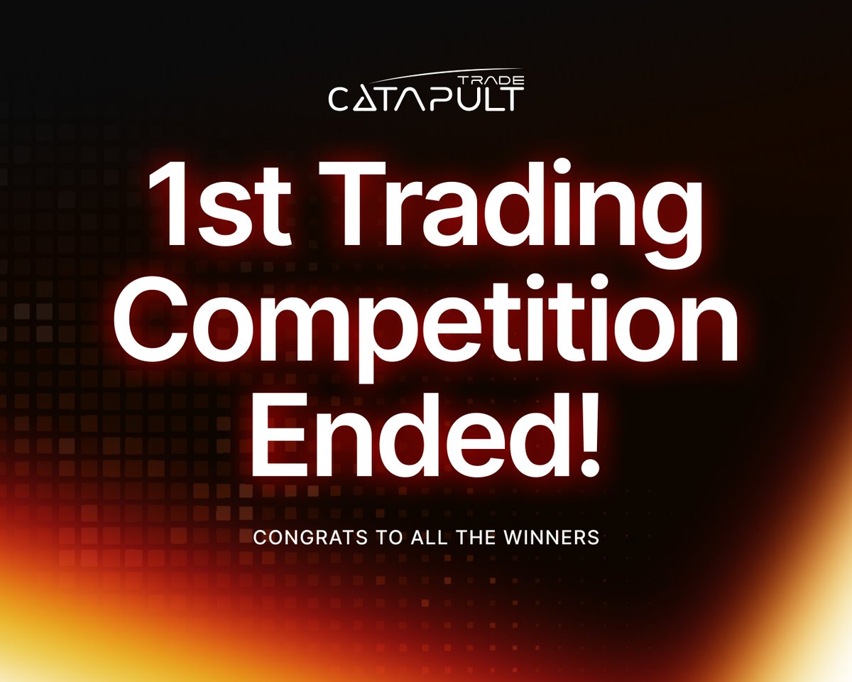 letsCatapult's tweet photo. First Trading Competition: Results Coming Soon

The trading competition has officially concluded.

Thank you to everyone who joined, traded, and tested their skills against the field. Congratulations to all the winners.

Final results will be published soon. If you were active during the competition, you probably already have a good idea of where you stand.

The full prize table is available on the blog:

https://t.co/HN1F1zinve

Prizes will be distributed within the next three days and will appear directly in your account.