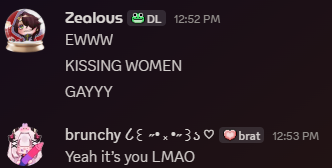 ZealousVTuber's tweet photo. I asked Brunchy to review my previous work on YT Jobs..

This is how she confirmed it was me, Happy Pride Month LMAO😂 https://t.co/k7O5ckDOq7
