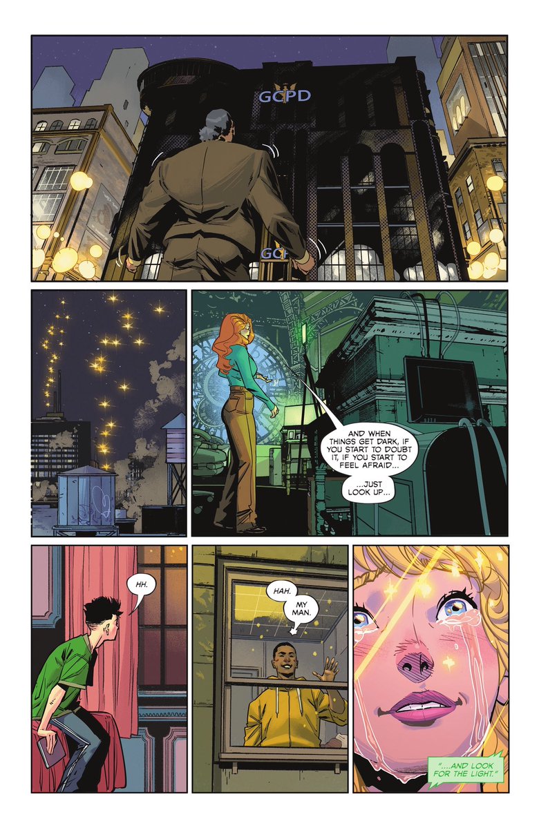 From_House_of_L's tweet photo. “Batman always wins. And that means we always win. Always. And when things get dark, if you start to doubt it, if you start to feel afraid, just look up and look for the light.”

I swear my eyes were wet with tears.🥹 This issue was just incredible ❤️‍🔥 https://t.co/FXpcvnXojv