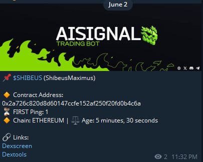 AiSignalBot's tweet photo. Here are a few wins @AiSignalBot Caught this week so far! 

$SHIBEUS 944.82 to 390.27k ATH (413x)
$BOB 2.5k to 415.19k ATH (166x)
$FWC26 1.02k to 136.41k ATH (133x)
$DATBIHGAH 1.02k to 123.71k ATH (120x)

Past Results are not indictive of future returns https://t.co/TdIO4DMIPW