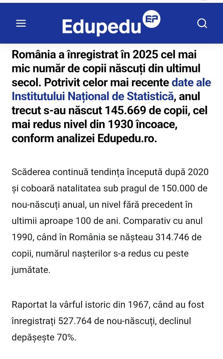Biziphro's tweet photo. @EpochTimesRo Guvernarea USR-istă a adus molima sărăciei maxime pentru români. Am ajuns săracii EUropei,am ajuns cu natalitatea la nivelul anului 1930,au plecat din țară 10 mil din atâta prosperitate UE,corupția și impostura sunt în ADN-ul guvernanților,iar România este prăbușită sub jugul UE. https://t.co/wLM0OJxNzh