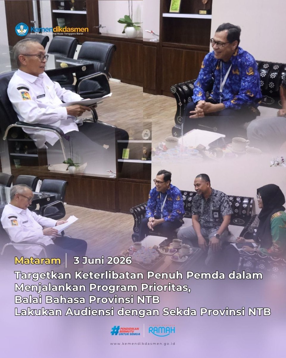 kb_ntb's tweet photo. Yuk, simak berita selengkapnya pada tautan berikut ini.
https://t.co/GJgRSJAu8b.

#KemendikdasmenRAMAH
#PendidikanBermutuuntukSemua
#ASNBerAKHLAK https://t.co/m2pxdVFdtY