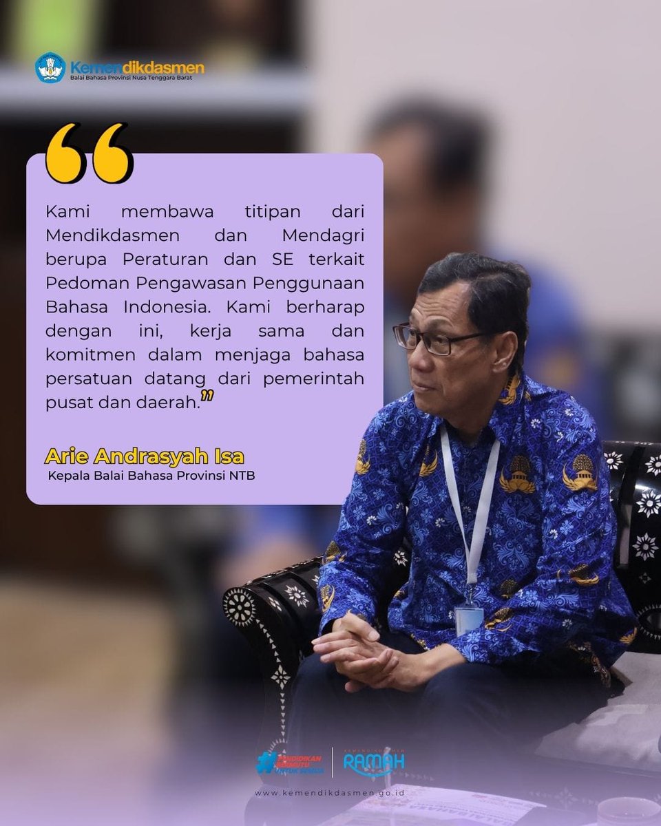 kb_ntb's tweet photo. Yuk, simak berita selengkapnya pada tautan berikut ini.
https://t.co/GJgRSJAu8b.

#KemendikdasmenRAMAH
#PendidikanBermutuuntukSemua
#ASNBerAKHLAK https://t.co/m2pxdVFdtY