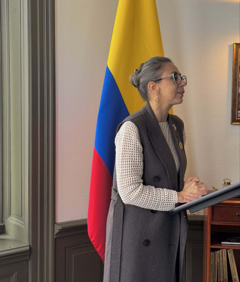EmbcolPBajos's tweet photo. Recibimos cincuenta estudiantes para dialogar sobre diplomacia y política exterior. La Emb. Olarte compartió su trayectoria y experiencia profesional, destacando el valor del servicio público, el multilateralismo y la cooperación internacional para enfrentar los retos globales. https://t.co/xGLIuiRFE4