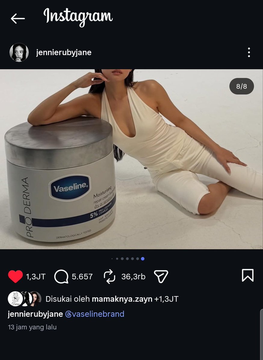 ikraxf's tweet photo. Kelembapan kulit yang terjaga membuat wajah terlihat lebih sehat alami. Vaseline Pro Derma JENNIE membantu menjaga hidrasi optimal. Vaseline Pro Derma JENNIE Beli disini: https://t.co/1dNWkL6ukb https://t.co/ou8bTukFhO